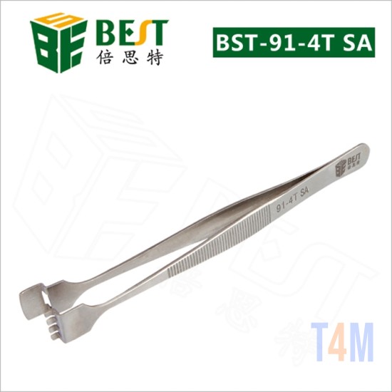 BEST TWEEZERS BST-91-4T PROFESSIONAL TOOL (PLUCKER) HIGH QUALITY STAINLESS STEEL	