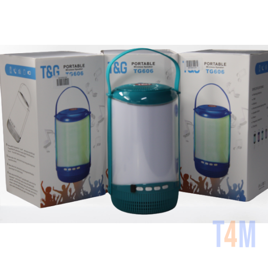 COLUNA DE SOM PORTÁTIL WIRELESS TG-606 AUX/USB/CARTÃO DE MEMÓRIA CÉU AZUL