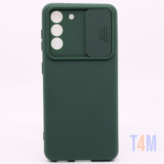 SILICONE COVER WITH CAMERA SHIELD FOR SAMSUNG GALAXY S21 PLUS GREEN