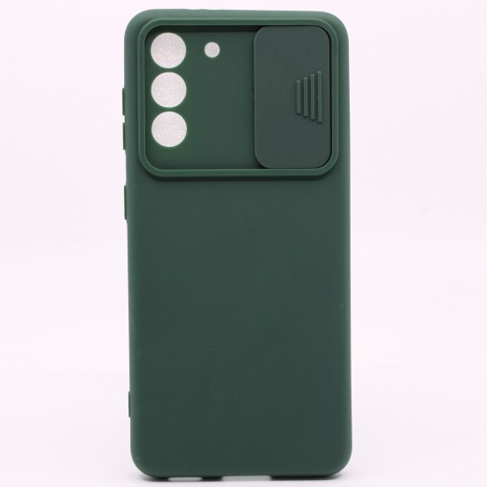 SILICONE COVER WITH CAMERA SHIELD FOR SAMSUNG GALAXY S21 PLUS GREEN