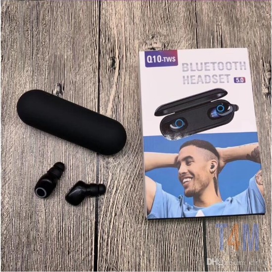 AUSCULTADORES Q10 MINI TWS 5.0 SEM FIO BLUETOOTH PRETO