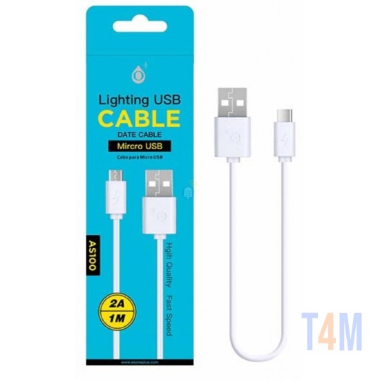 CABO DE DADOS ONEPLUS USB 2A PARA SMARTPHONES TABLET AS100 BRANCO