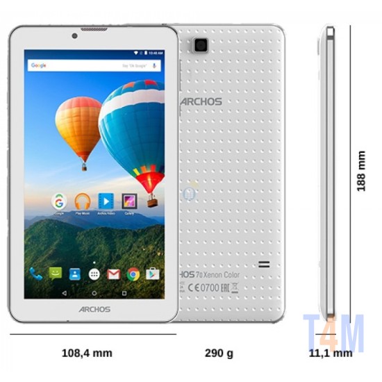 ARCHOS 70 XENON COLOR 7.0" 1GB/8GB 3G DUAL SIM BRANCO COM CAPA ROXA E BRANCA NA OFERTA