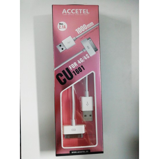 CABO DE DADOS ACCETEL USB 2.1A PARA IPHONE 4G/4S CU1601