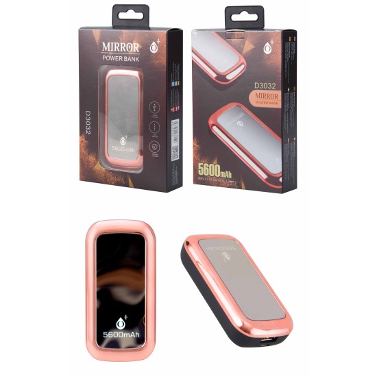 POWER BANK MTK D3032 MIRROR 5600MAH ROSA