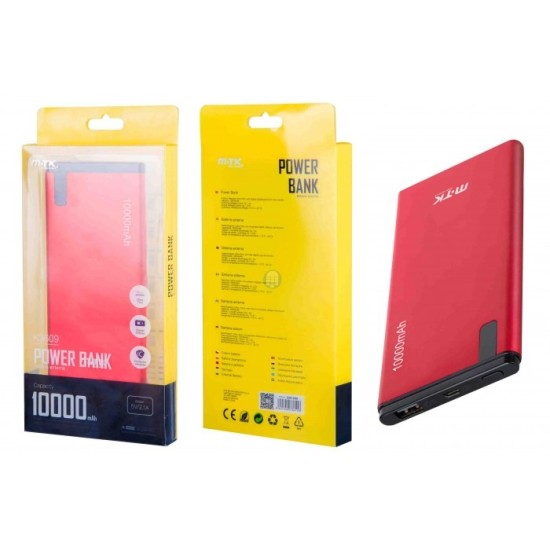 MTK K3609 POWER BANK KEY CON PANTALLA DIGITAL, 10000MAH, VERMELHO