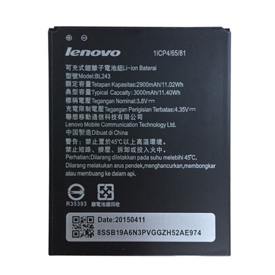 BATERIA LENOVO BL-243 BL243 K3 NOTA 2900MAH  