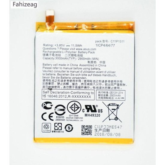 BATTERY ASUS ZENFONE 3 ZE552KL C11P1511-2 2900MAH VERSION 2 