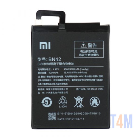 BATTERY XIAOMI REDMI NOTE BN42 