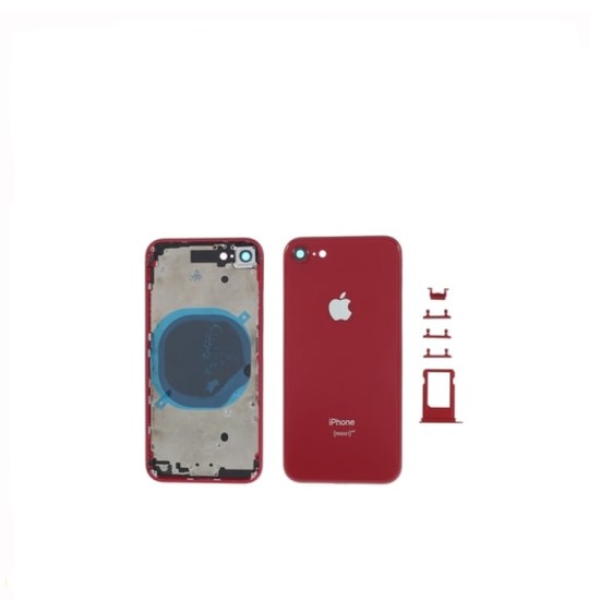  Back Cover For Apple  iPhone 8 Plus With Frame And Red Charging Ring