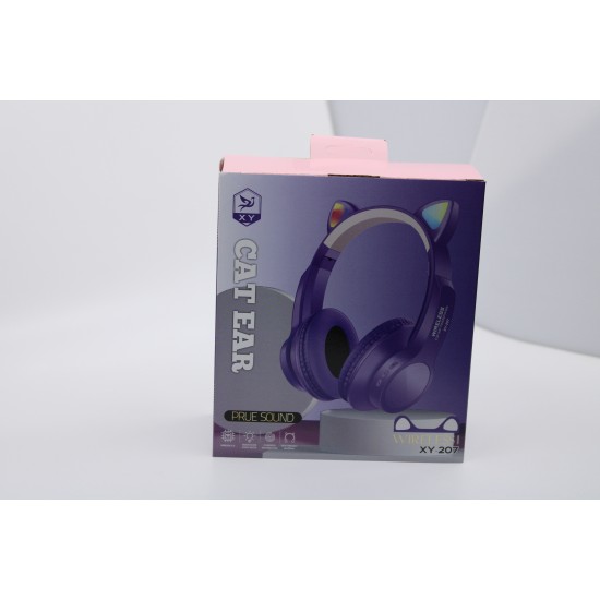  CAT EAR SHAPE WIRELESS HEADPHONE XY-207 WITH NOISE CANCELING FUNCTION PURPLE