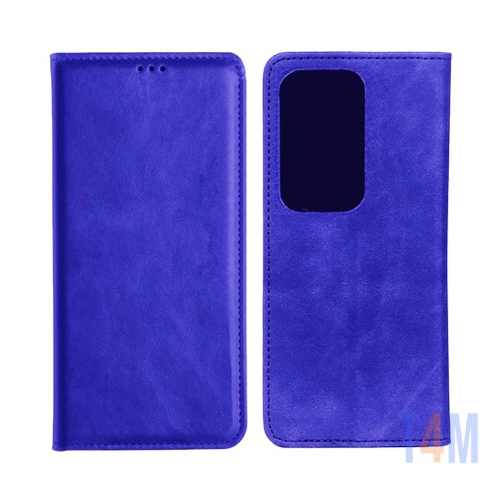 Funda Abatible de Cuero con Bolsillo Interno para Samsung Galaxy S20 Ultra Azul