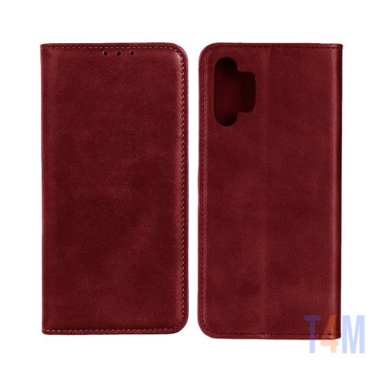 Funda Abatible de Cuero con Bolsillo Interno para Samsung Galaxy A13 5g Marrón