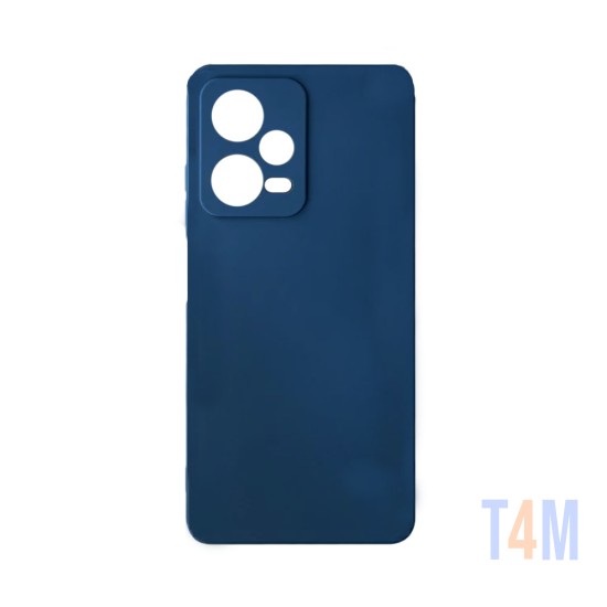 Capa de Silicone com Moldura de Câmera para Xiaomi Redmi Note 12 5G/Poco X5 Azul Escuro