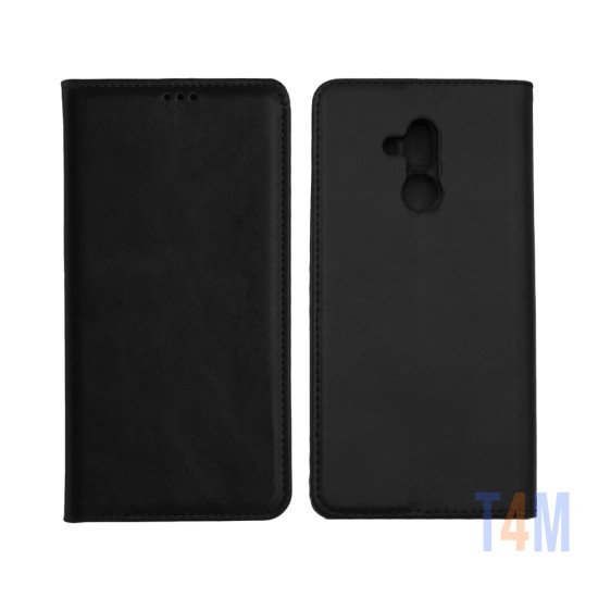 Capa de Couro com Bolso Interno para Huawei Mate 20 Lite Preto