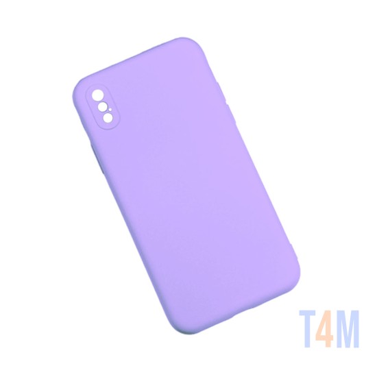 Funda de Silicona con Marco de Cámara para Apple iPhone Xs Púrpura