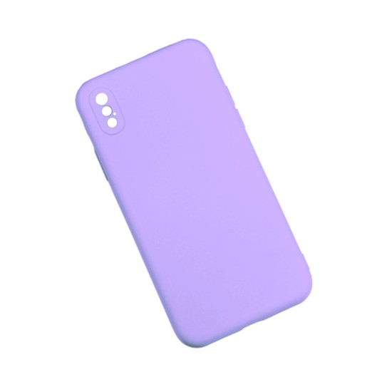 Capa de Silicone com Moldura de Câmera para Apple iPhone Xs Roxo