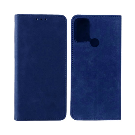 Capa de Couro com Bolso Interno para Oppo A53/A53s Azul