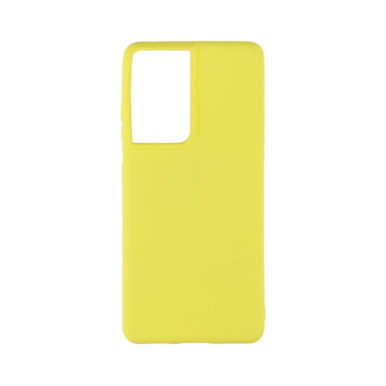 Capa de Silicone Macio para Samsung Galaxy S21 Ultra Amarelo