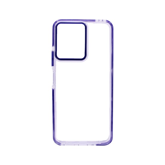 Capa de Silicone Dura Transparente para Xiaomi Redmi 13C/Poco C65 Roxo