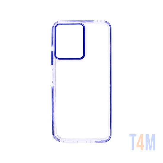 Funda de Silicona Dura Transparente para Xiaomi Redmi 13C/Poco C65 Azul