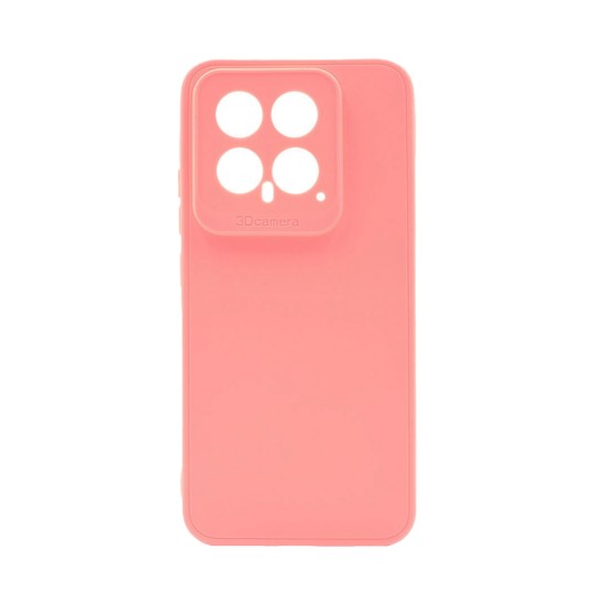 Capa de Silicone Macio com Moldura de Câmera para Xiaomi 14 Rosa