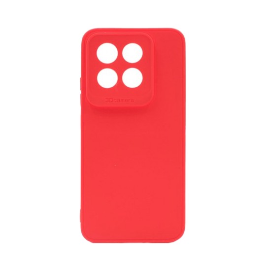 Capa de Silicone Macio com Moldura de Câmera para Xiaomi 14 Pro Vermelho