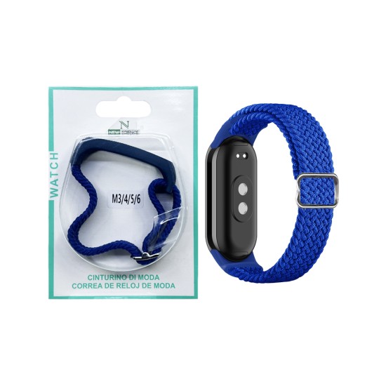 Nylon Bracelet for Smartwatch Xiaomi Mi Band M3/M4/M5/M6/M7 Blue