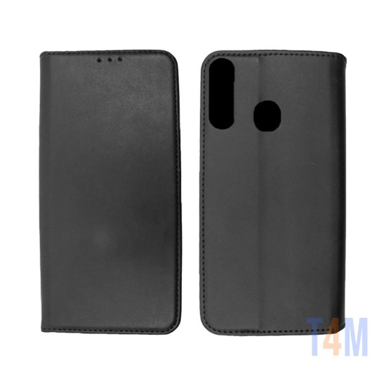 Funda Abatible de Cuero con Bolsillo Interno para Alcatel 1S 2020/3L 2020 Negro