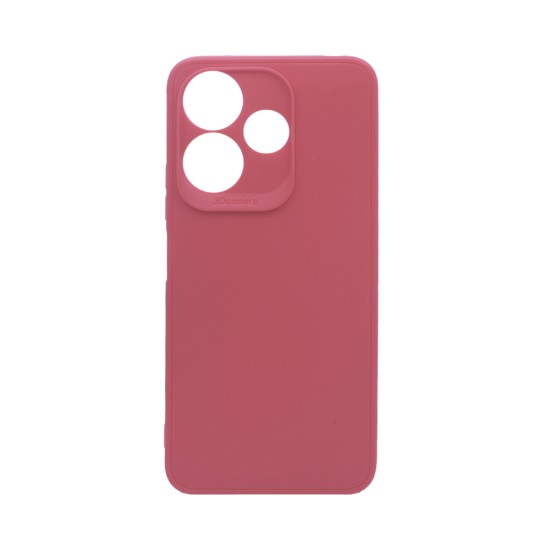 Capa de Silicone Macio com Moldura de Câmera para Xiaomi Redmi 13 4G Rosa