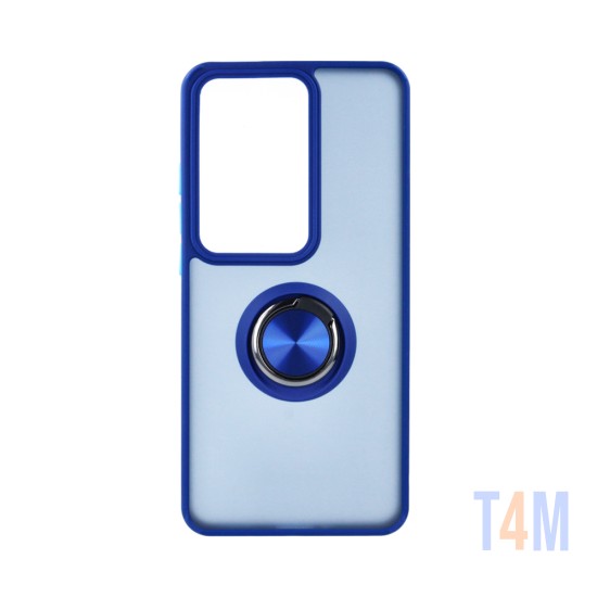 Funda con Anilla de Soporte para Oppo Reno11 F Azul Ahumado