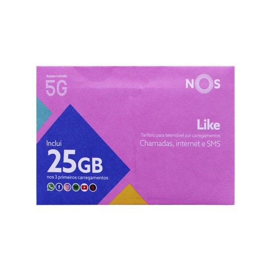 NOS Like 25GB Prepaid SIM Card for Internet Apps, Calls and SMS for 1 Month