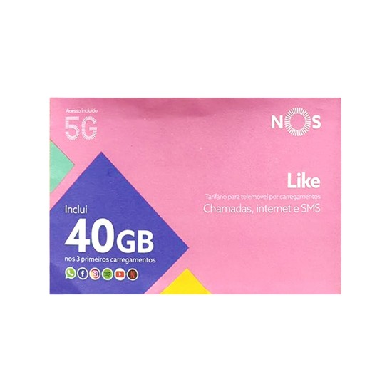 NOS Like 40GB Prepaid SIM Card for Internet Apps, Calls and SMS for 1 Month