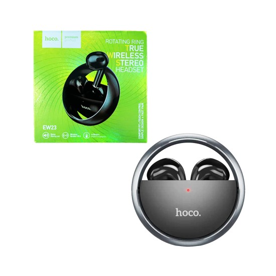 Auriculares Inalámbricos Hoco EW23 Canzone con Anillo Giratorio Gris Metalizado