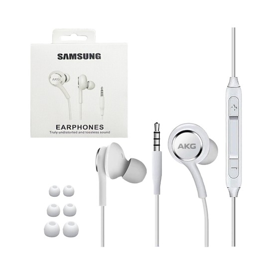 Auscultadores com Cabo AKG com fio para Telefones Samsung com Microfone 3,5 mm 1,2 m Branco