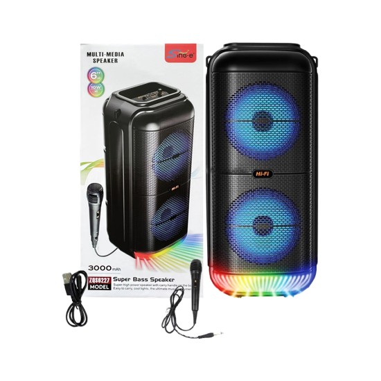 Sing-e Portable Wireless Speaker ZQS6227 with Mic Black