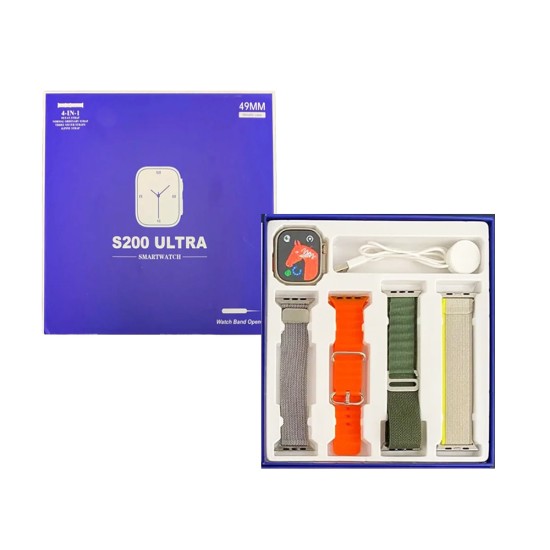 Smartwatch S200 Ultra with 4 Straps 49mm (Call Version) NFC Green