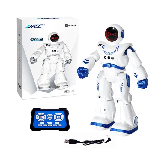 JJRC Space Robot R18 Intelligent with Gesture Sensing Mode and Touch Response With Remote Control White Blue