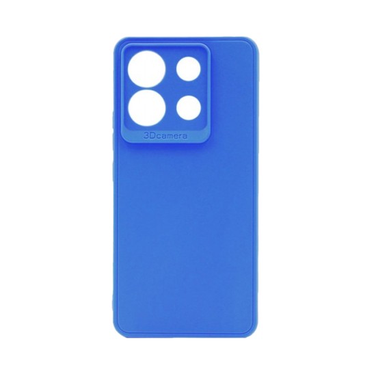 Capa de Silicone Macio com Moldura de Câmera para Xiaomi Redmi Note 13 Pro 5G Azul Escuro