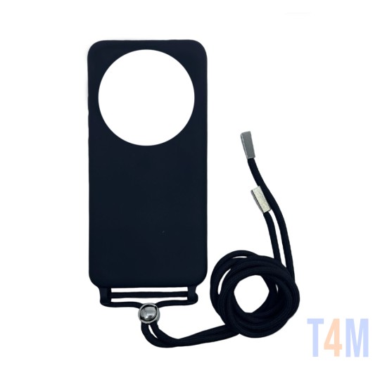 Funda de Silicona con Cuerda para Xiaomi Redmi A3 Negro