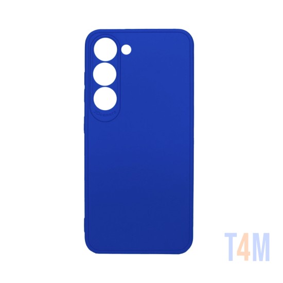 Capa de Silicone Macio com Moldura de Câmera para Samsung Galaxy S24 5G Azul Escuro