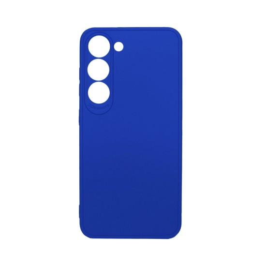 Capa de Silicone Macio com Moldura de Câmera para Samsung Galaxy S24 5G Azul Escuro