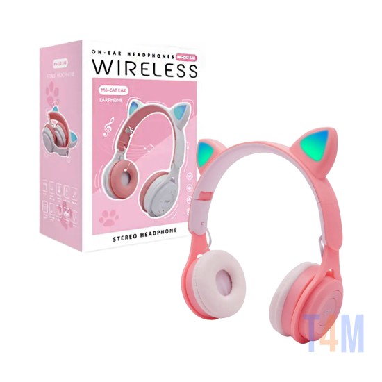 Wireless Headphones M6 Cat Ear Pink