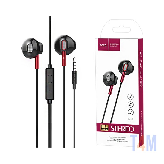 Auriculares Universal Hoco M57 Sky sound con Cable y Micrófono 3,5mm 1,2m Negro