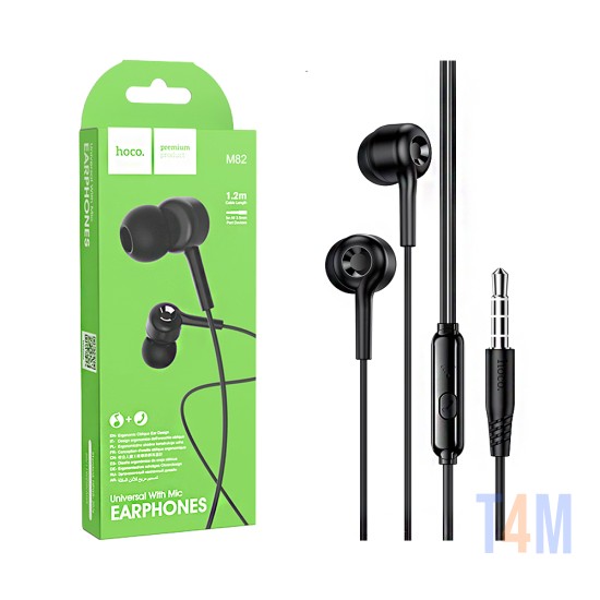 Hoco Universal Wired Earphones M82 La Musique with Microphone 3.5mm 1.2m Black