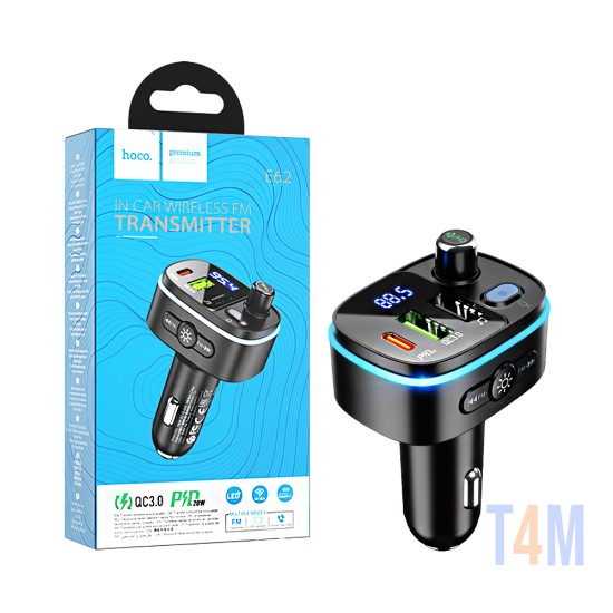 Hoco Wireless FM Transmitter E62 With PD20+QC3.0 USB Black