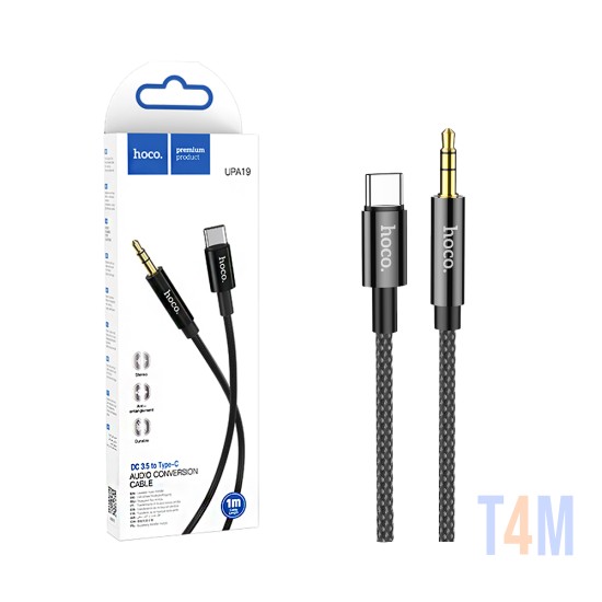 Cable de conversión de Audio Hoco UPA19 Tipo-C a 3,5mm 1m Negro