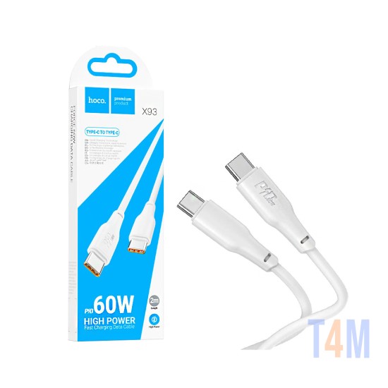 Hoco Cable X93 Force Type-C to Type-C PD 60W 3A 1M White