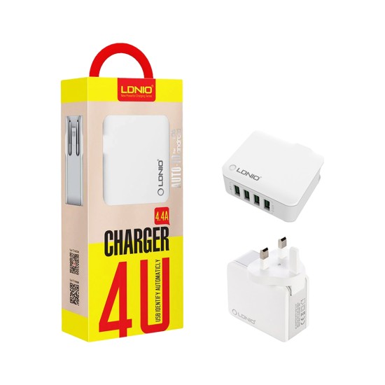 Adaptador Ldnio A4403 4 Portas USB 4,4A Branco