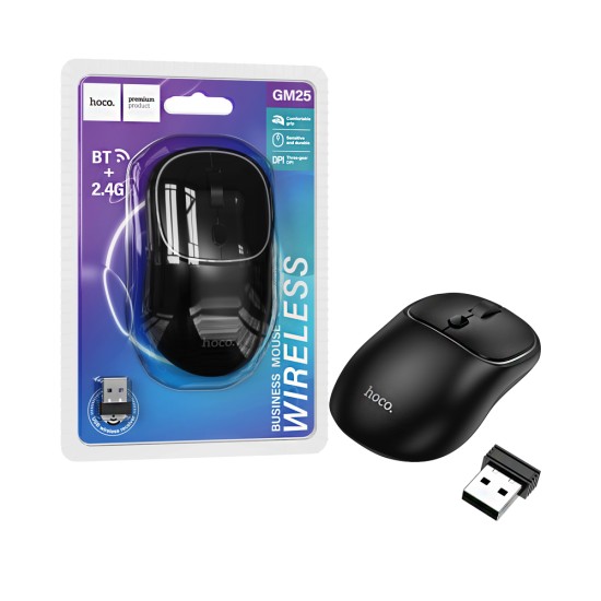 Hoco Wireless Mouse GM25 Royal 2.4GHz Dark Night Black